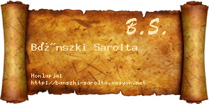 Bánszki Sarolta névjegykártya